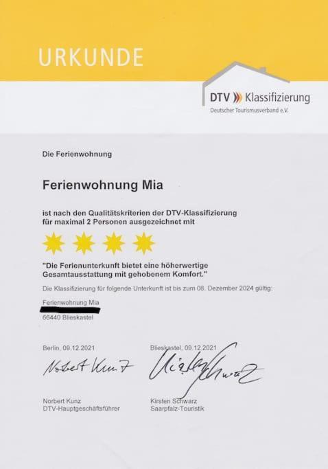 4****Sterne Ferienwohnung Mia Dtv Klassifizierung Blieskastel Exteriör bild